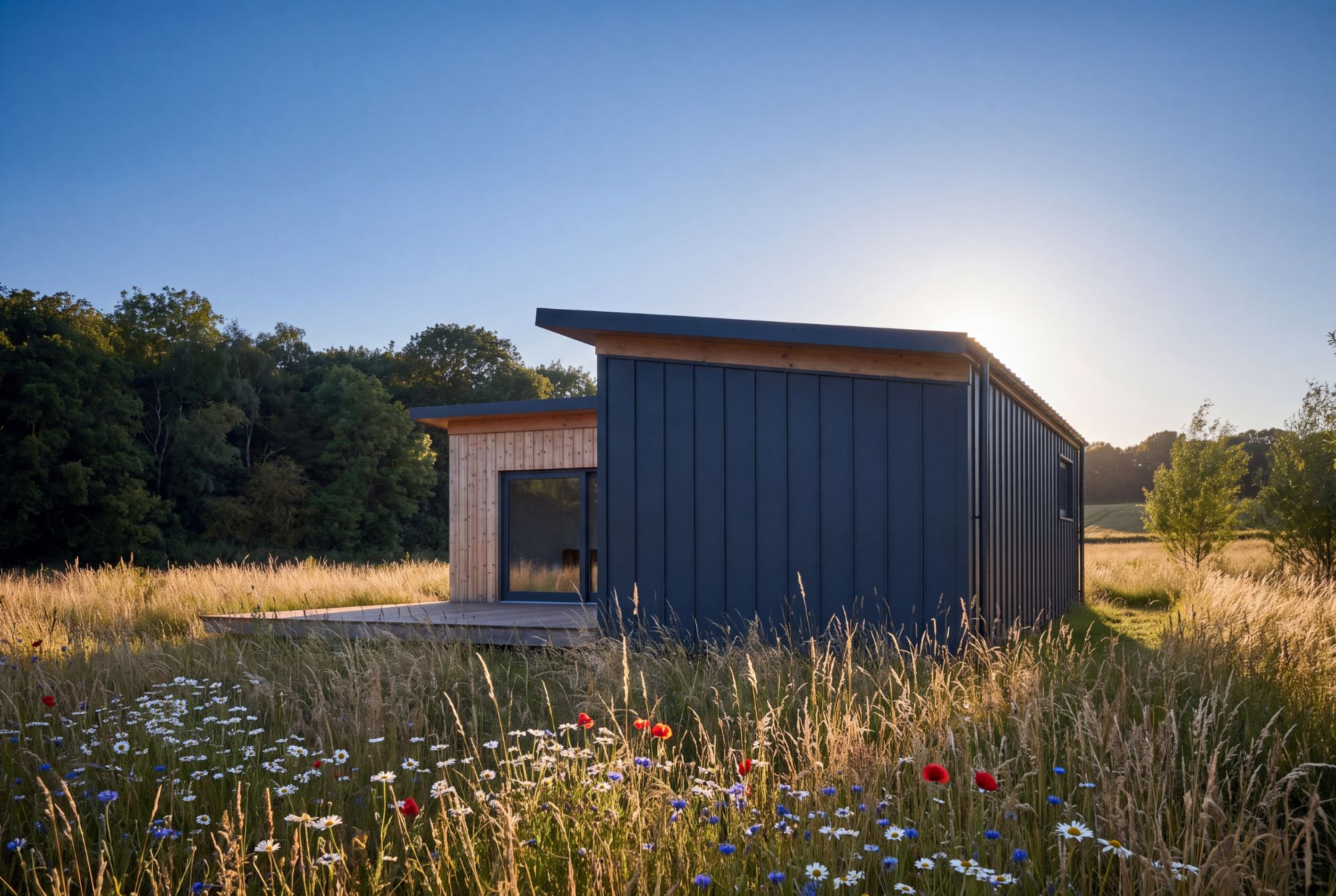 MOD 4 &mdash; fa&ccedil;ade en t&ocirc;le anthracite, contre-jour